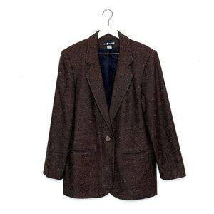 Vintage 90s Sag Harbor Oversized Dark Tweed Women’s Blazer